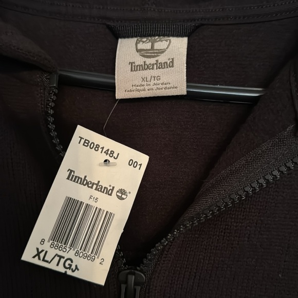 Timberland hooded black zip up jacket NWT XL - Picture 3 of 14
